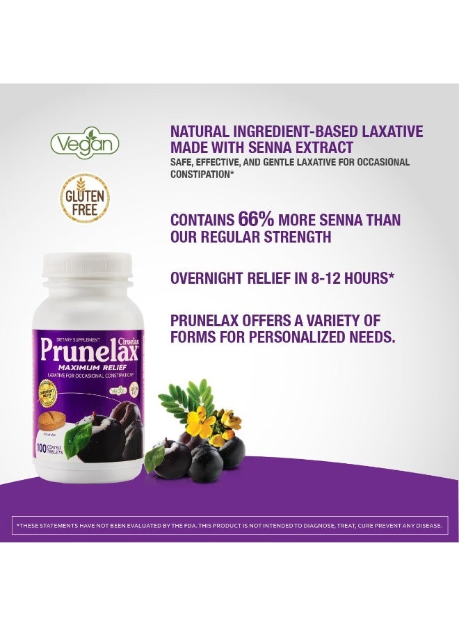 Prunelax Ciruelax Maximum Relief Natural Laxative for Occasional Constipation, 100 Tablets - Image 2